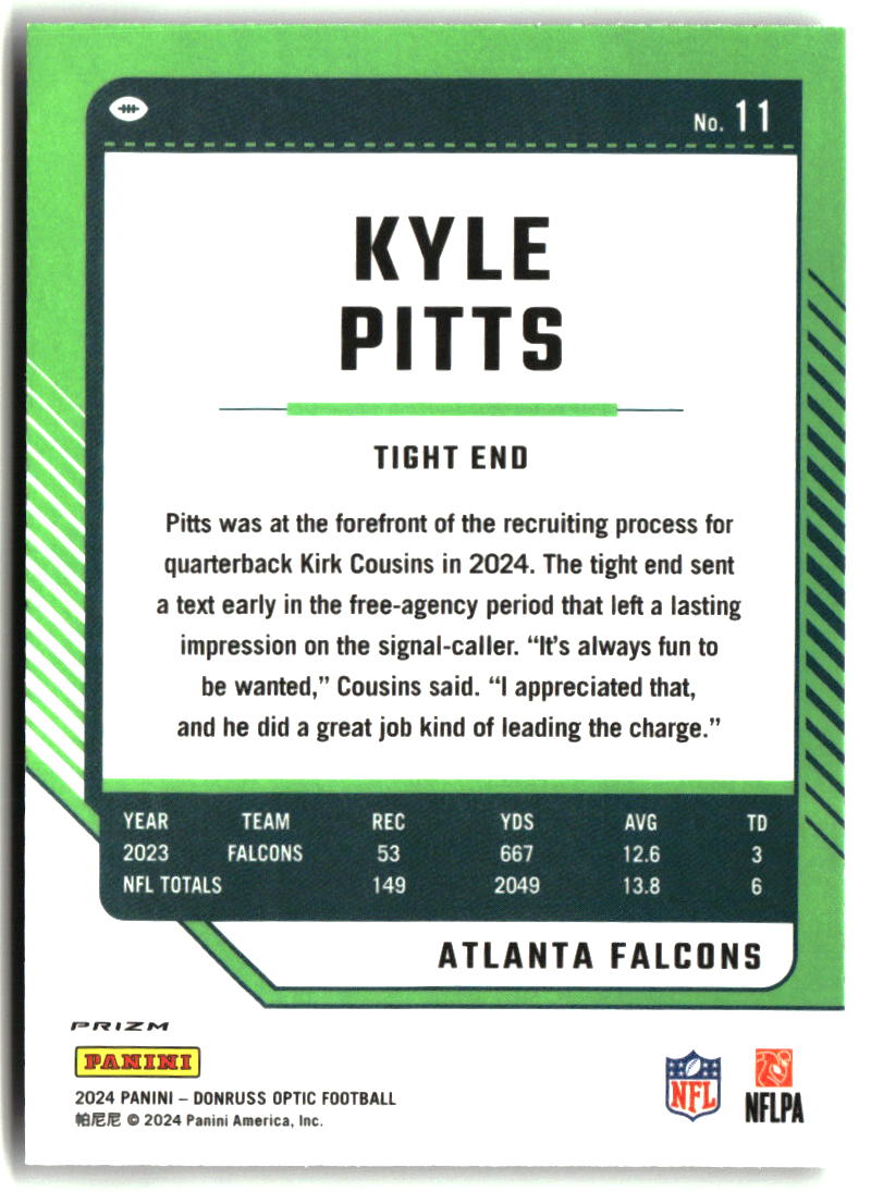 Kyle Pitts 2024 Donruss Optic Holo #11