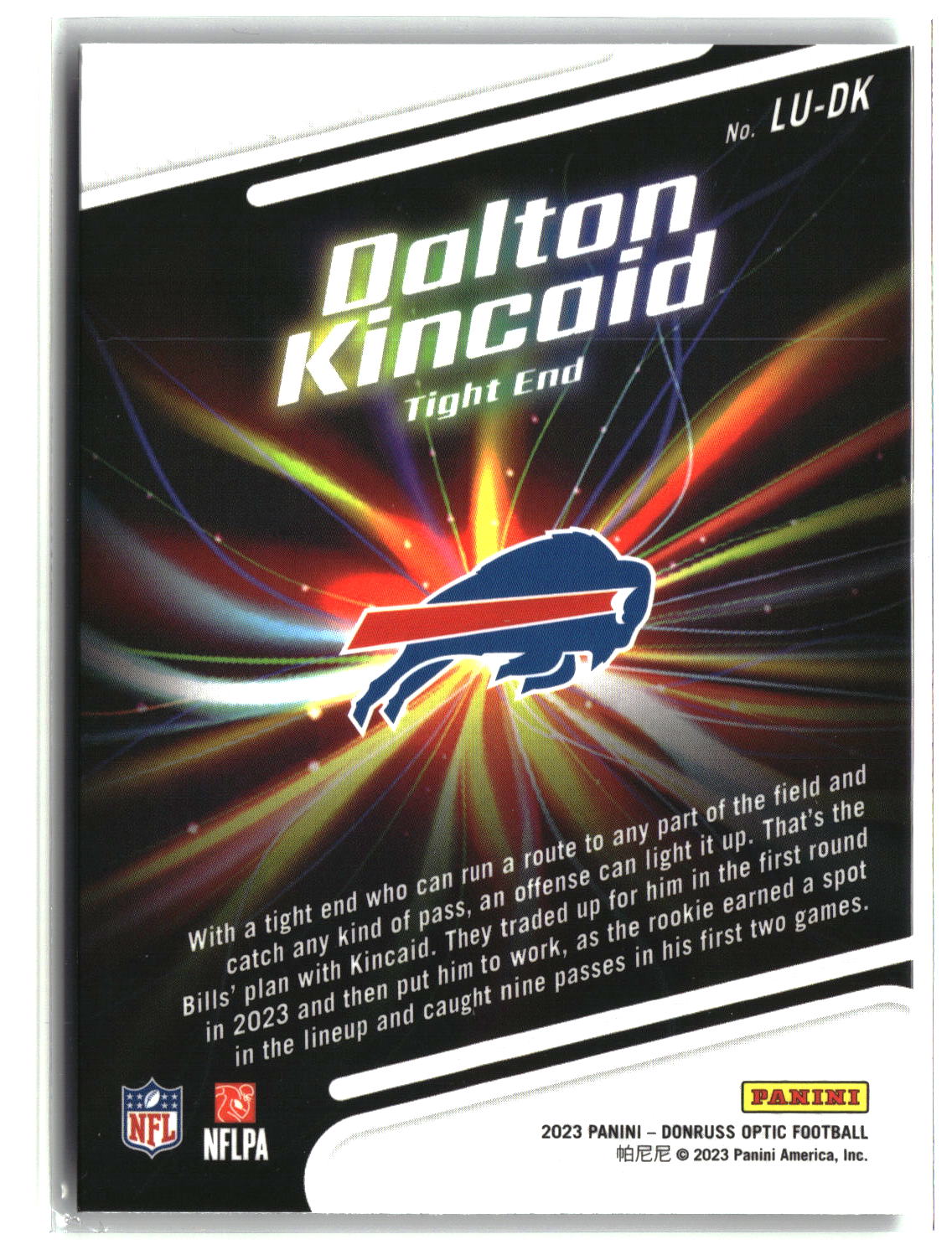 Dalton Kincaid 2023 Donruss Optic Light It Up! #LU-DK
