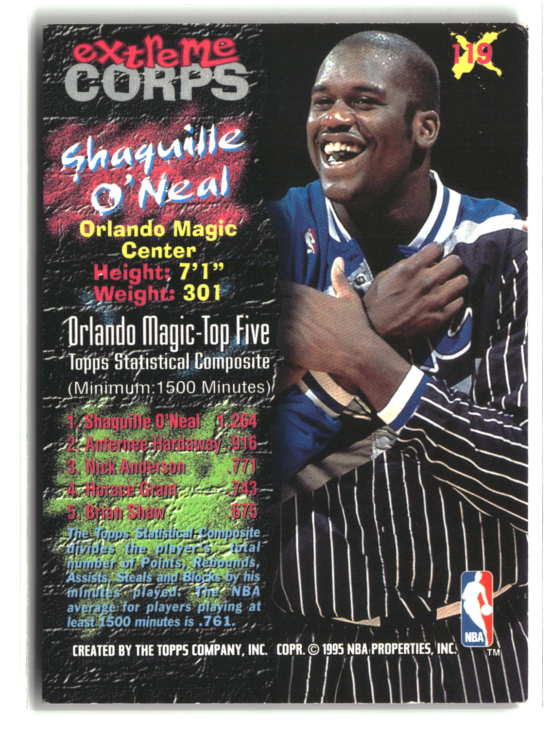 Shaquille O'Neal 1995-96 Stadium Club #119