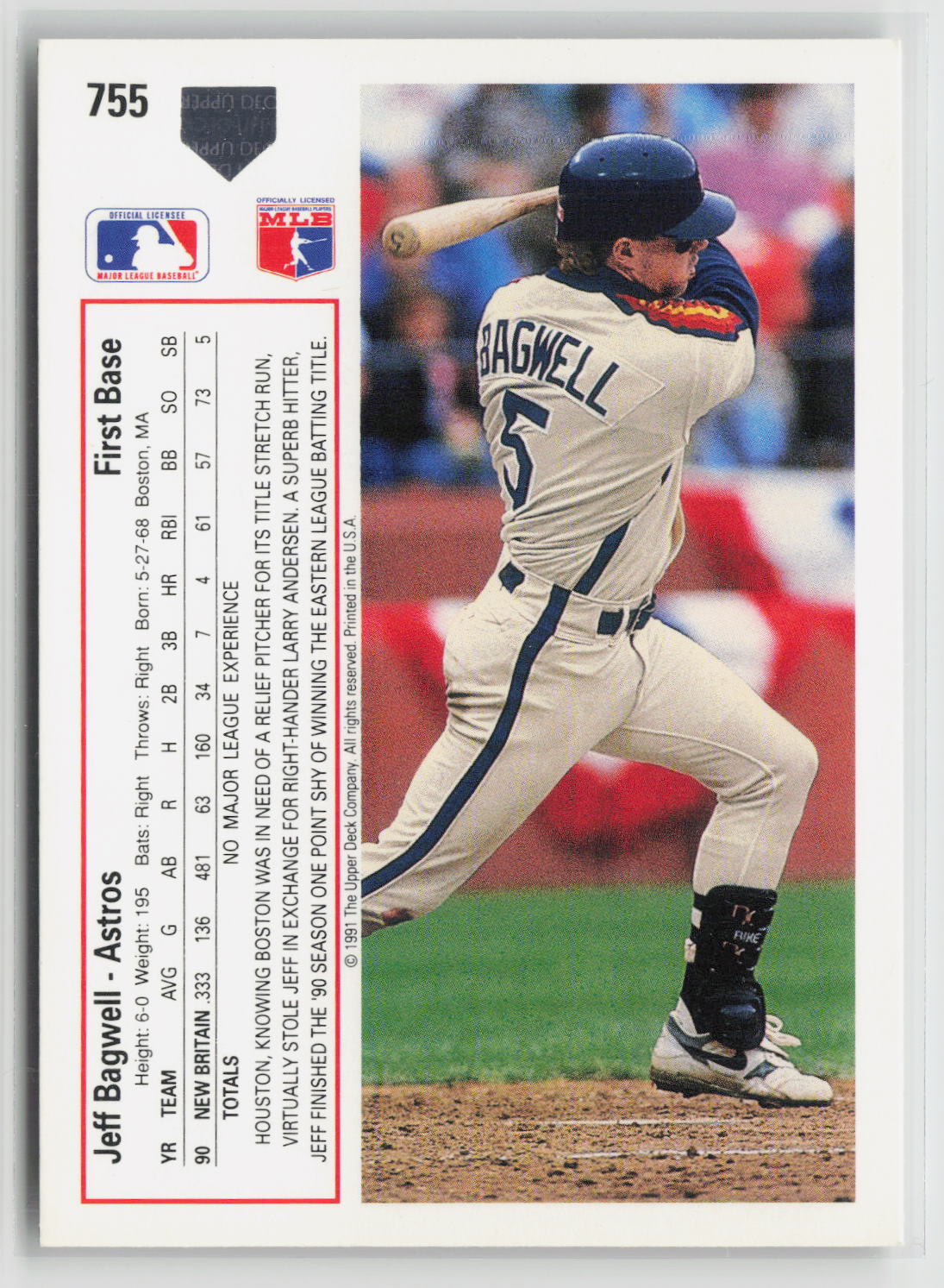 Jeff Bagwell 1991 Upper Deck #755