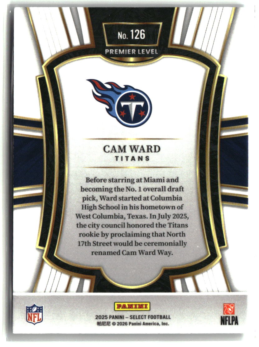 Cam Ward 2025 Panini Select #126