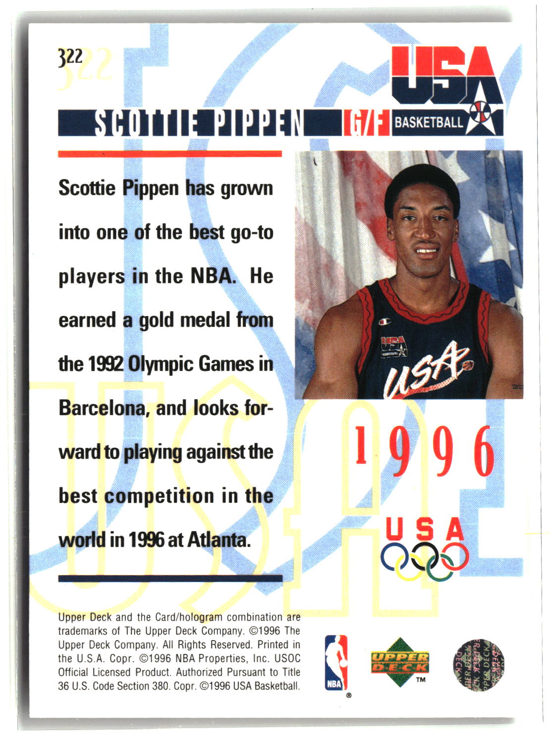 Scottie Pippen 1995-96 Upper Deck #322
