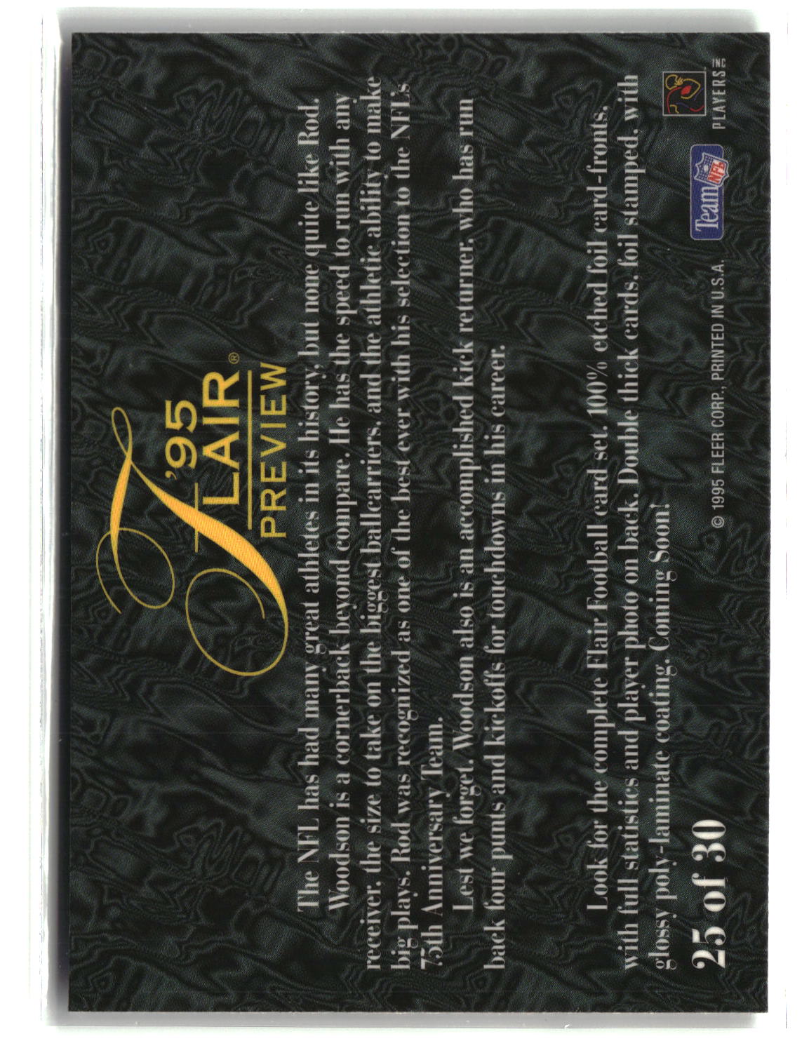 Rod Woodson 1995 Fleer Flair Preview #25
