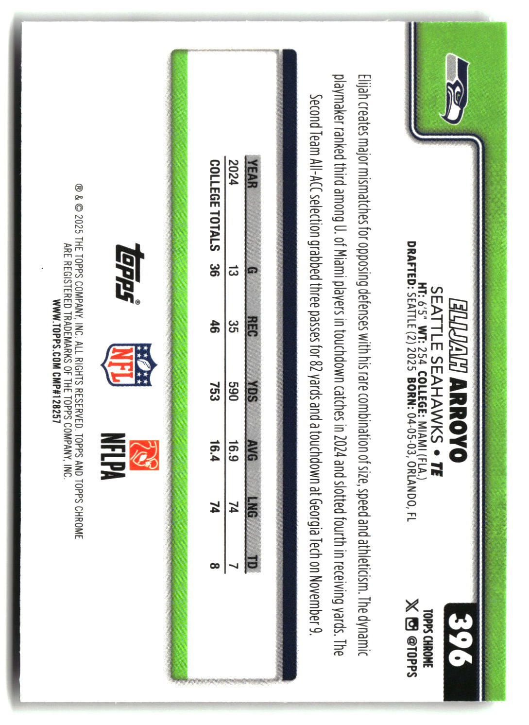 Elijah Arroyo 2025 Topps Chrome #396