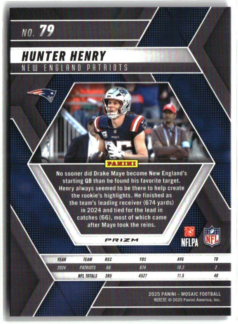 Hunter Henry 2025 Panini Mosaic Blue Scope #79