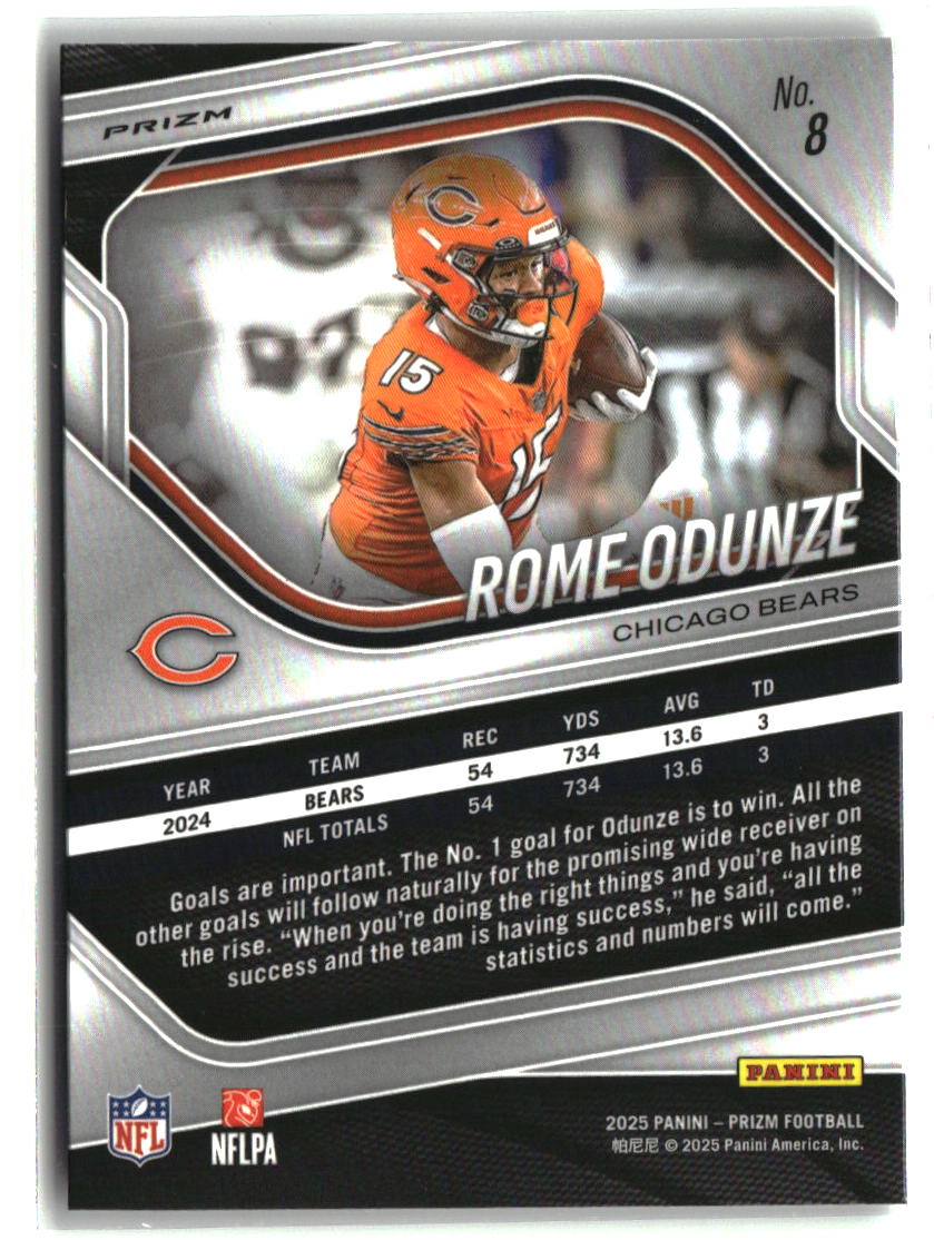Rome Odunze 2025 Panini Prizm Lazer #8