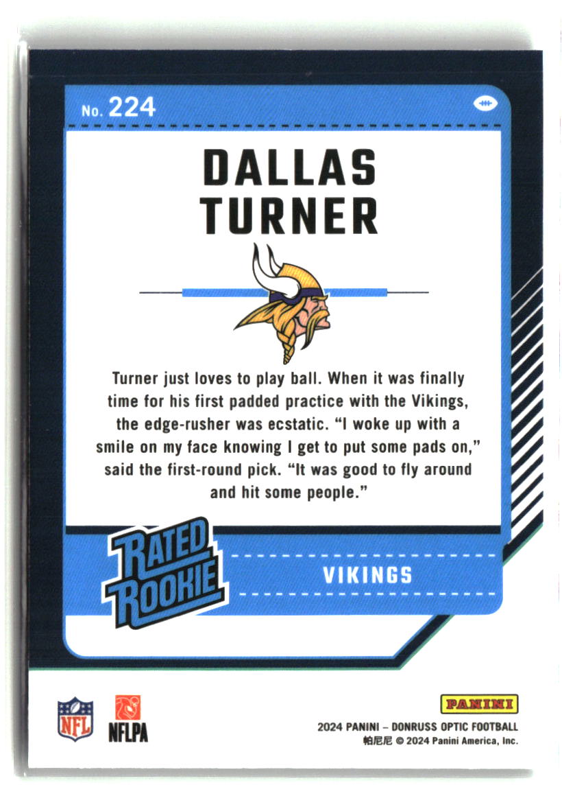 Dallas Turner 2024 Donruss Optic #224