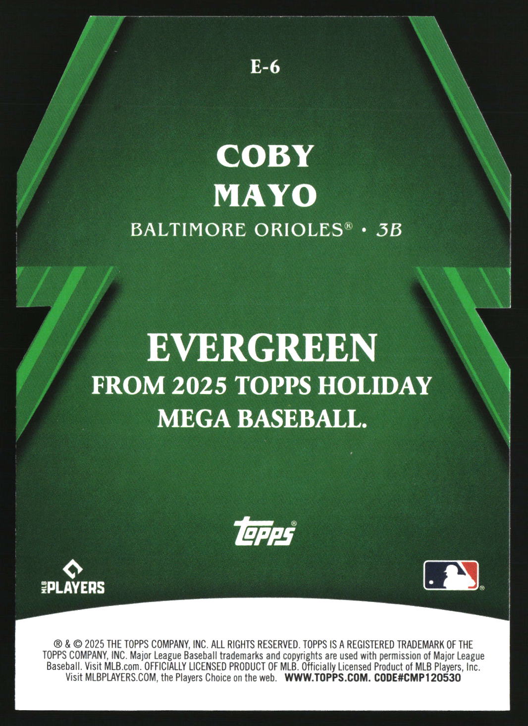 Coby Mayo 2025 Topps Holiday Evergreen #E-6