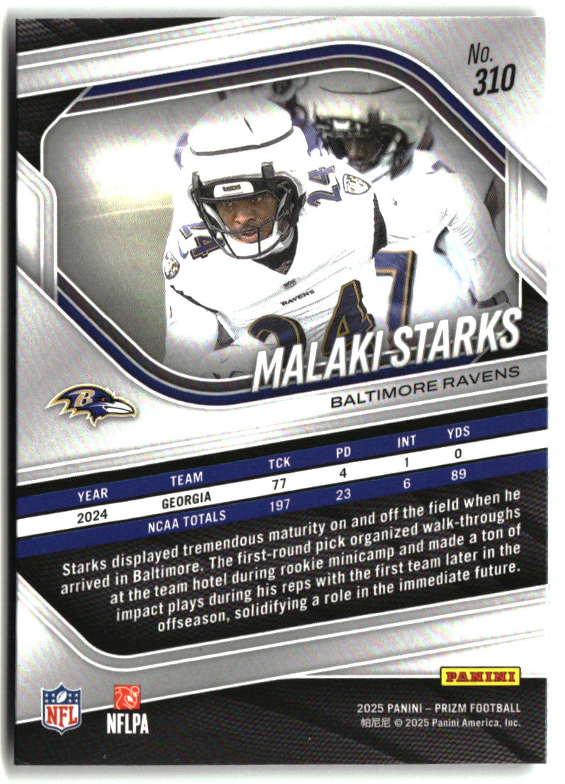 Malaki Starks 2025 Panini Prizm #310