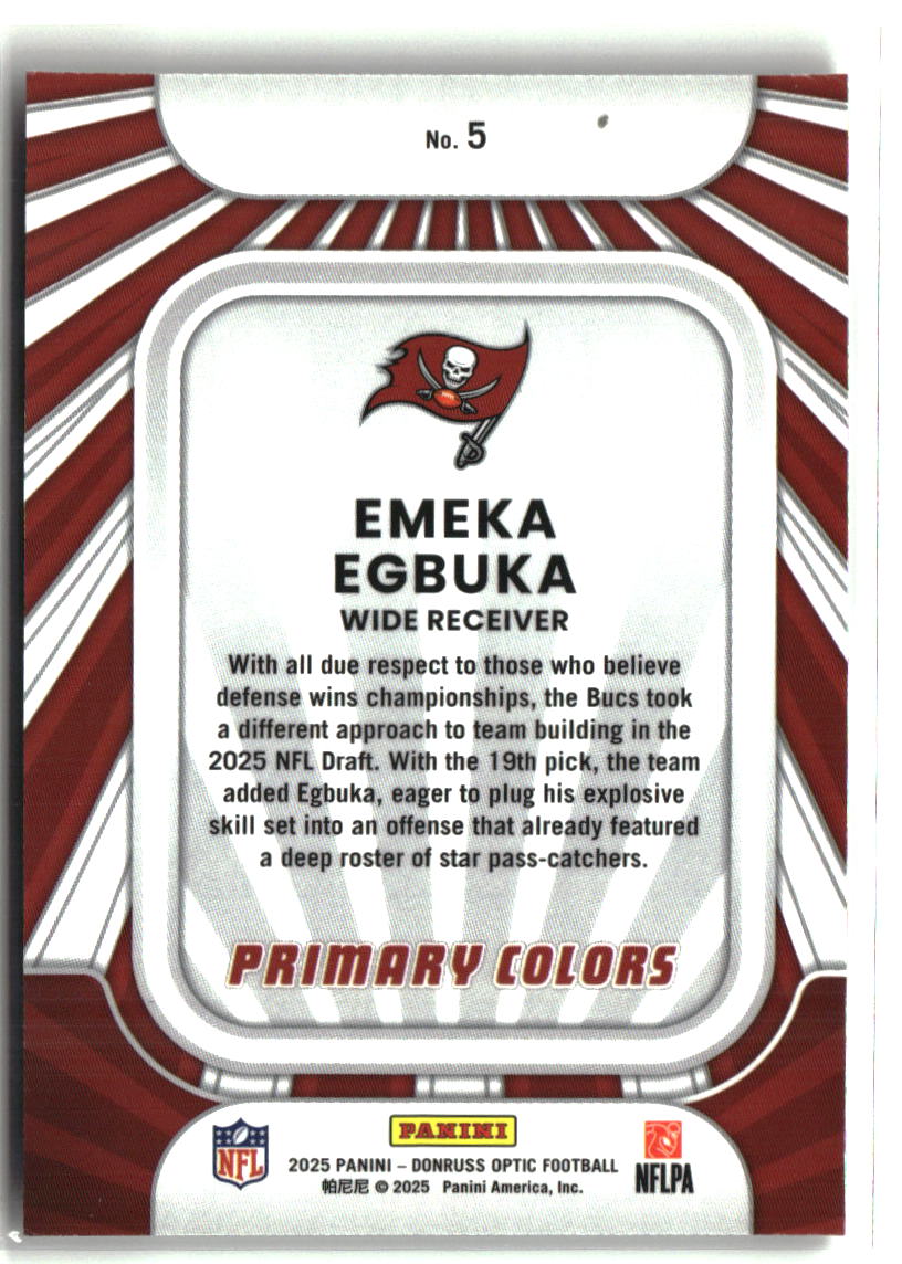 Emeka Egbuka 2025 Donruss Optic Rookie Primary Colors #5