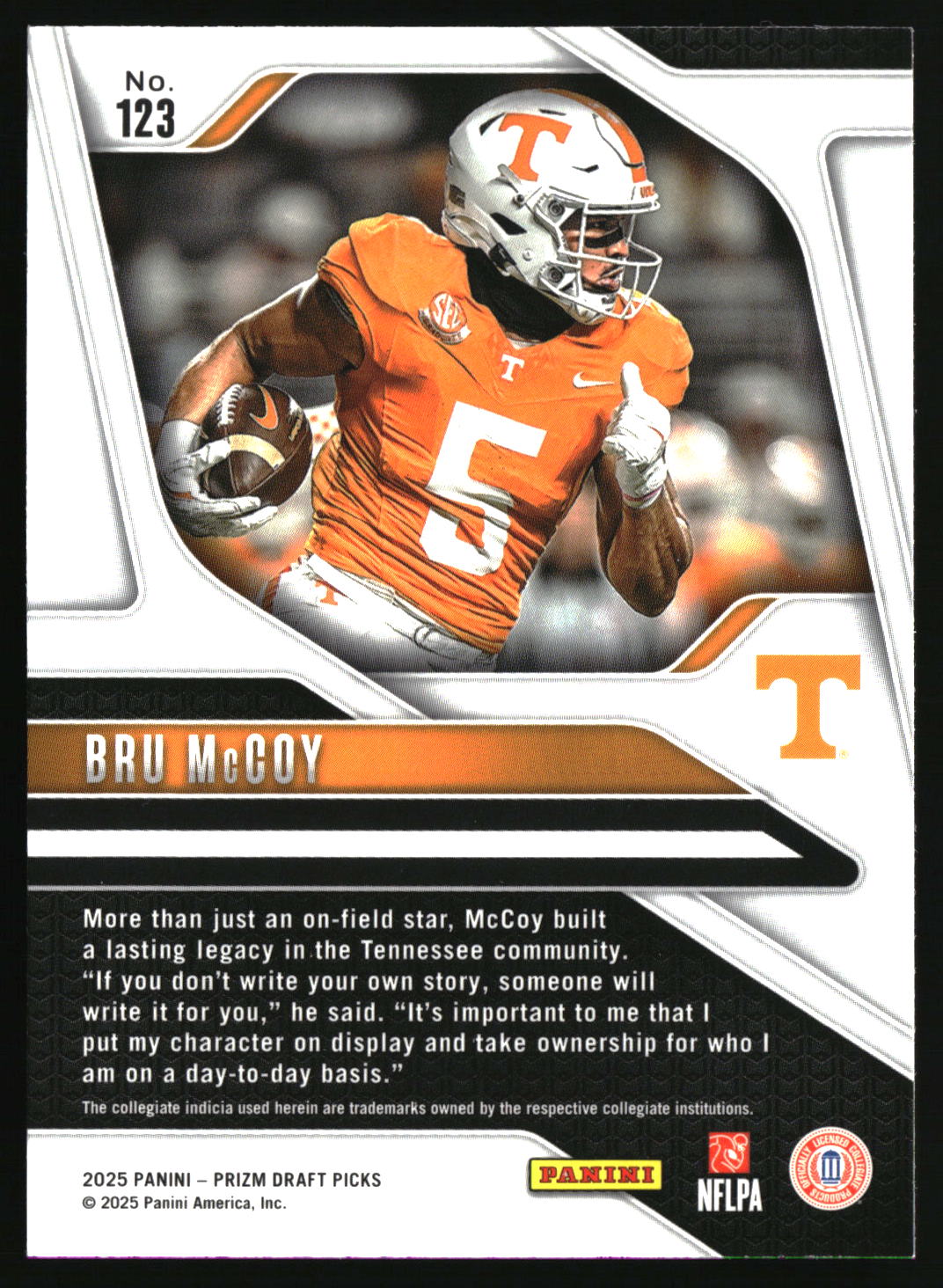 Bru McCoy 2025 Panini Prizm Draft Picks #123