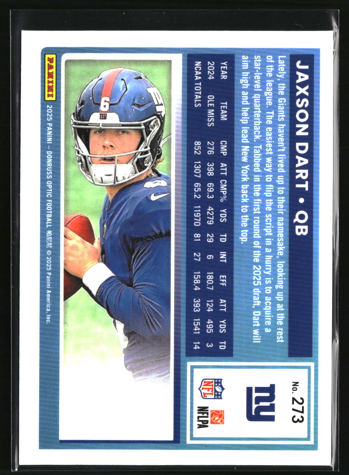 Jaxson Dart 2025 Donruss Optic #273