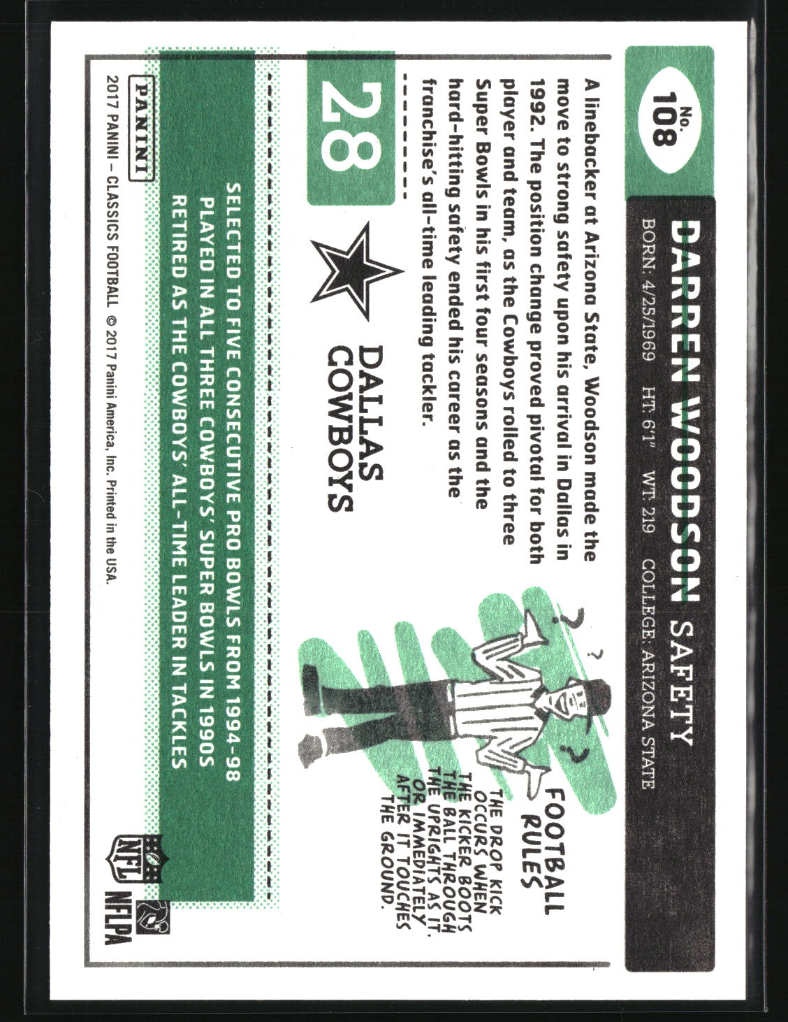 Darren Woodson 2017 Panini Classics Timeless Tributes Orange #108 #/25