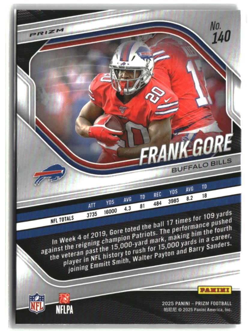 Frank Gore 2025 Panini Prizm Lazer #140