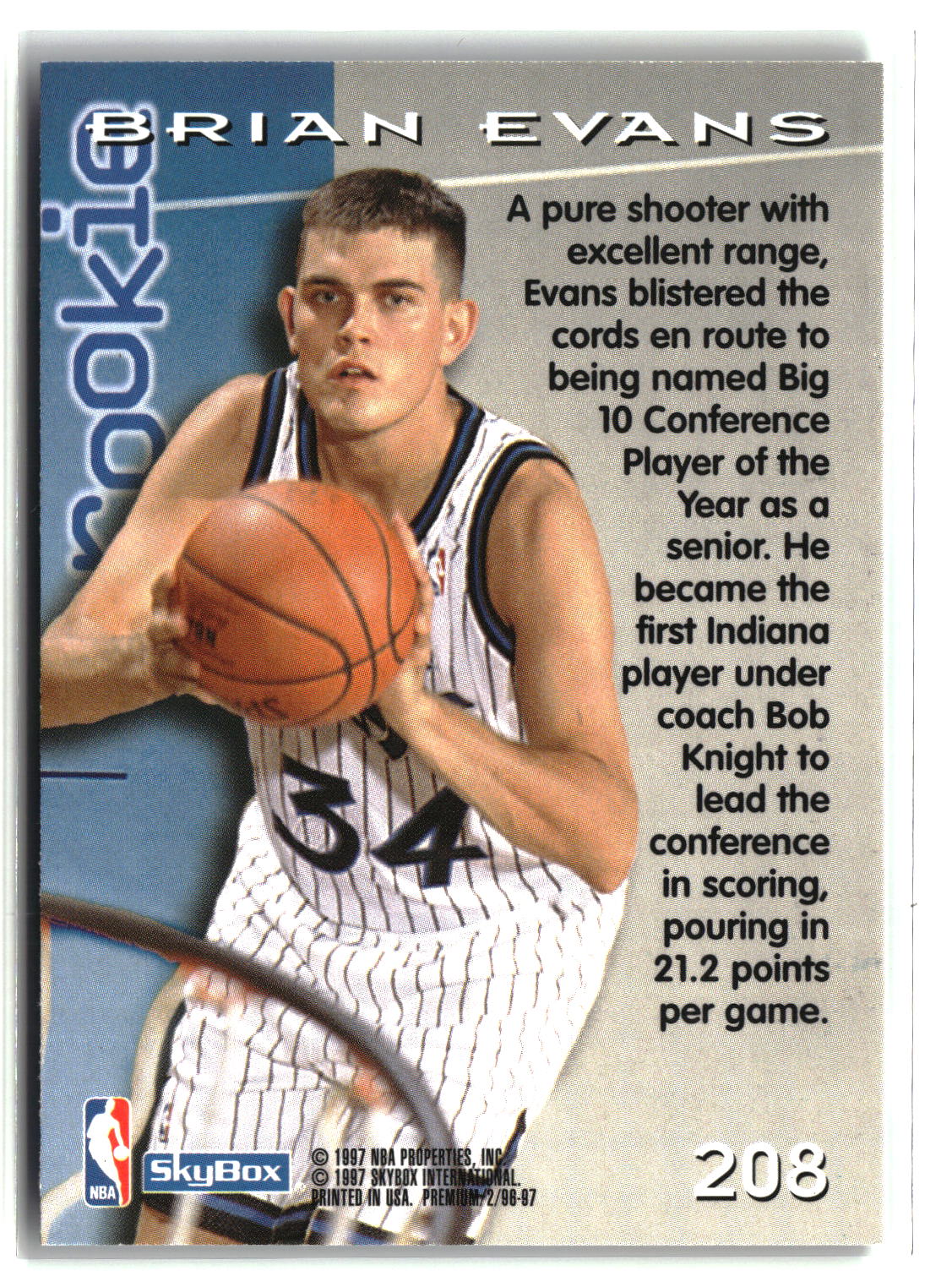 Brian Evans 1996-97 SkyBox Premium #208