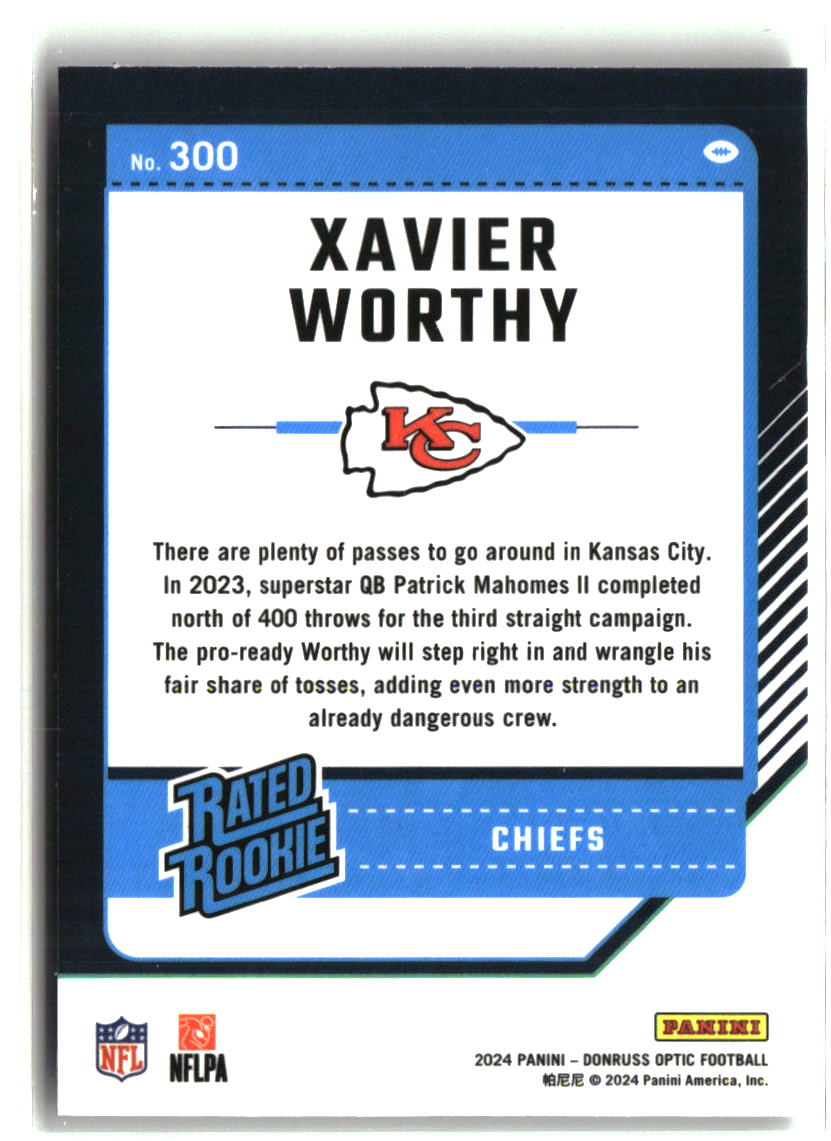 Xavier Worthy 2024 Donruss Optic #300