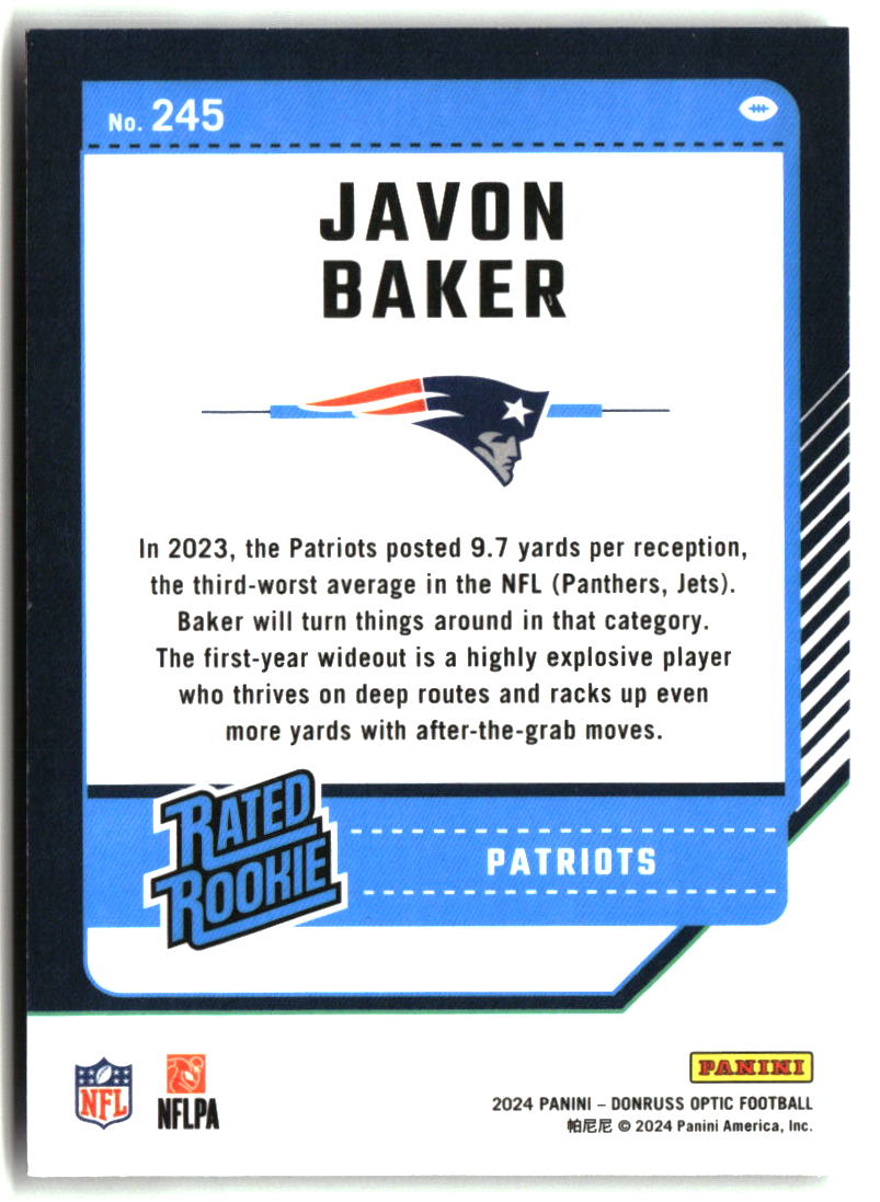 Javon Baker 2024 Donruss Optic #245