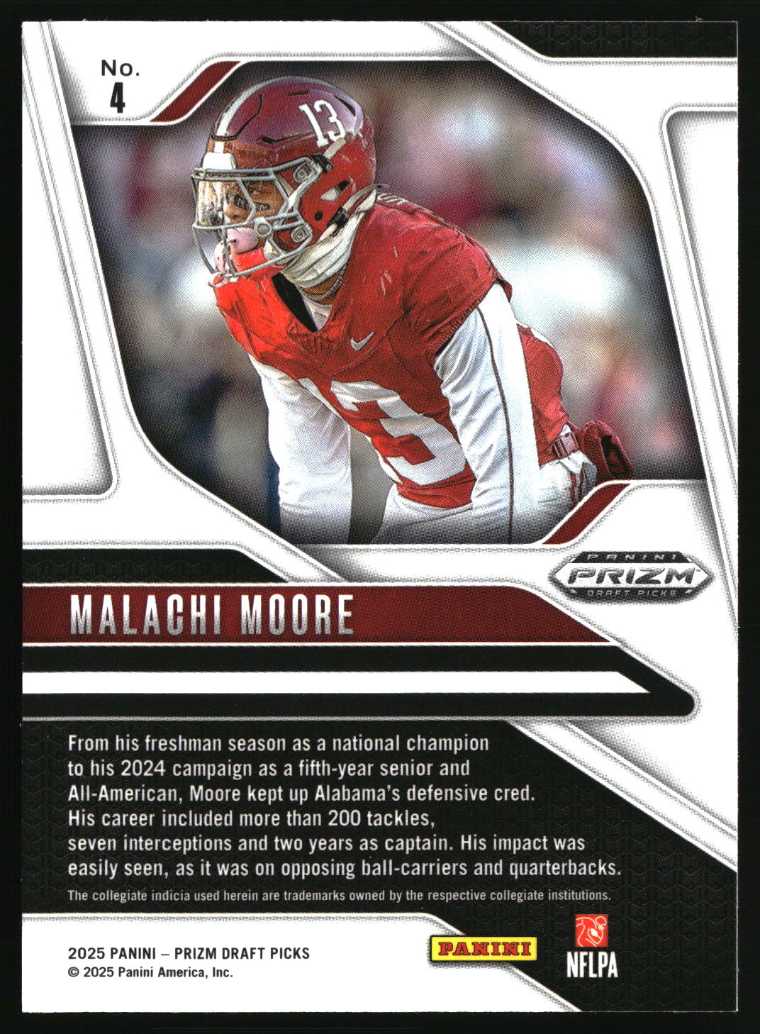 Malachi Moore 2025 Panini Prizm Draft Picks #4