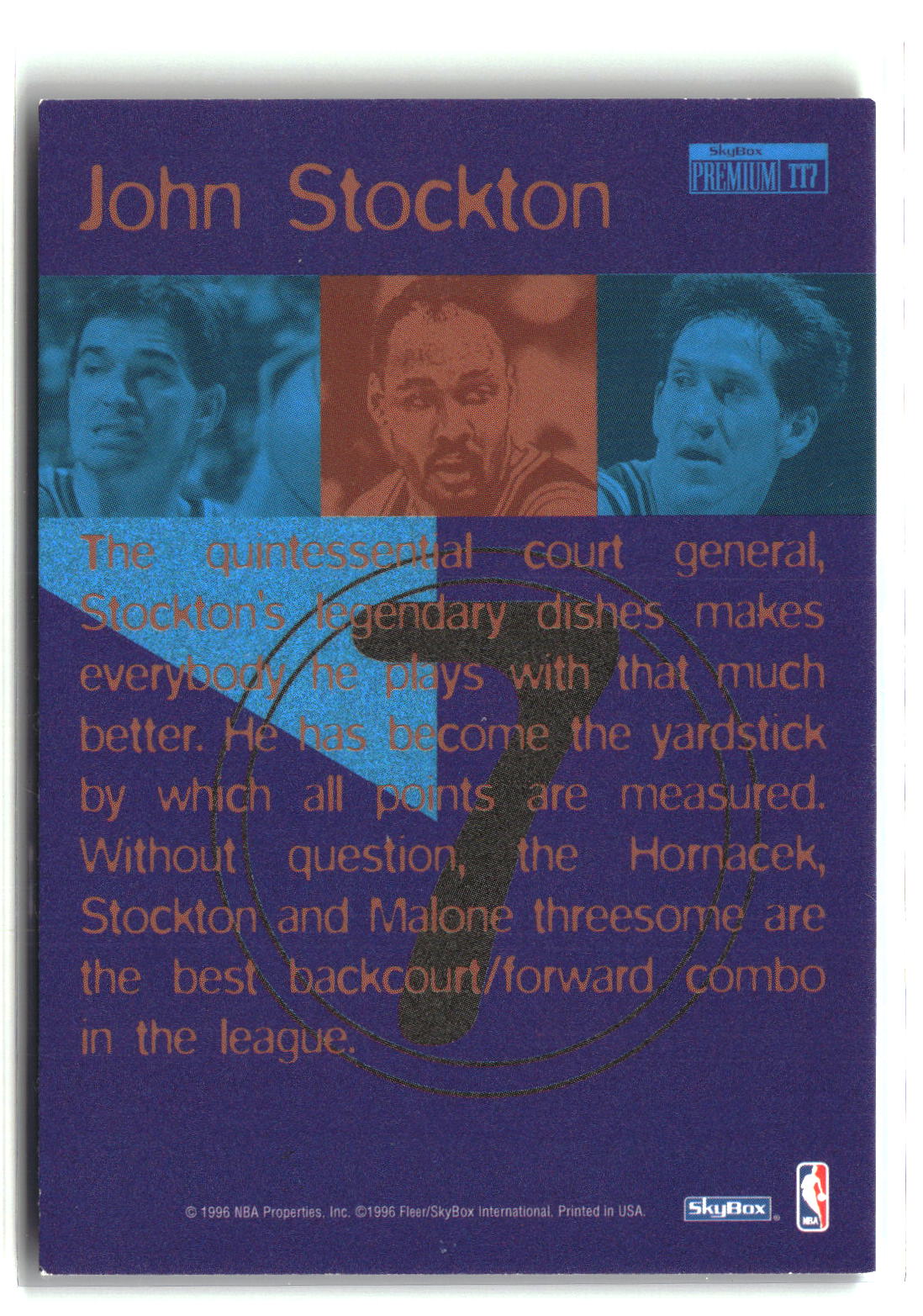 John Stockton 1996-97 SkyBox Premium Triple Threats #TT7
