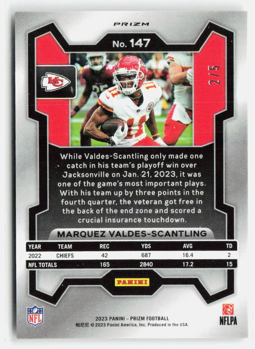 Marquez Valdes-Scantling 2023 Panini Prizm Gold Vinyl #147 #/5