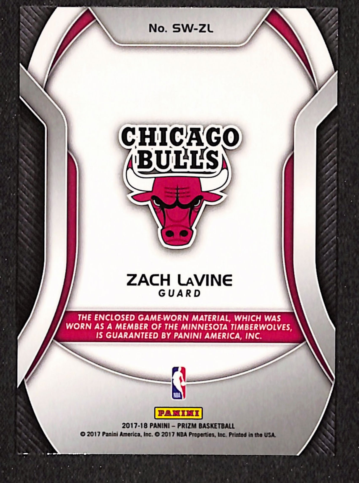 Zach LaVine 2017-18 Panini Prizm Sensational Swatches #SW-ZL
