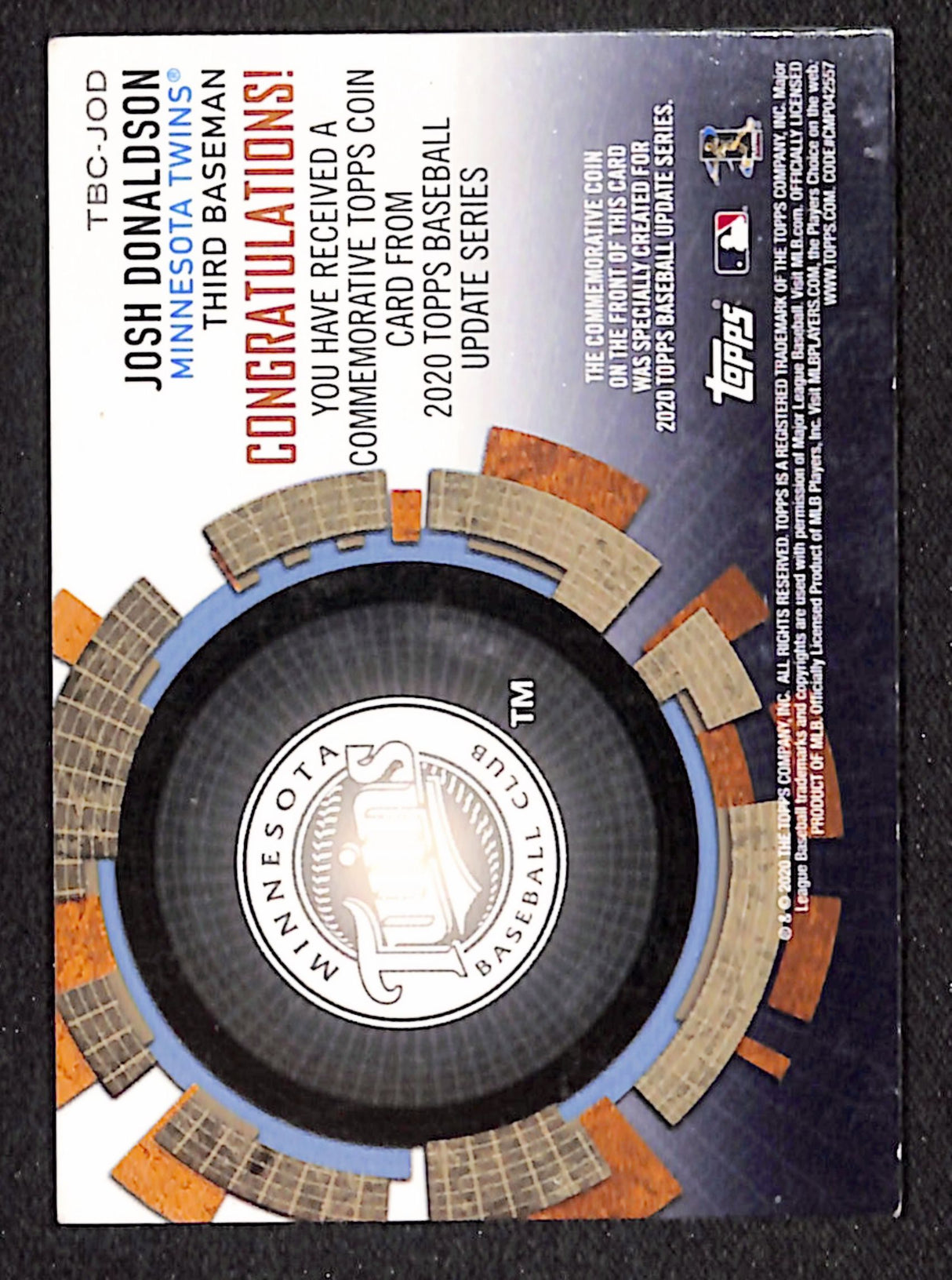 Josh Donaldson 2020 Topps Update Baseball Coin Cards #TBC-JOD