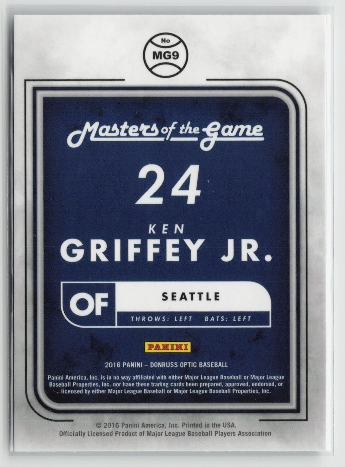 Ken Griffey Jr. 2016 Donruss Optic Masters of the Game #MG9