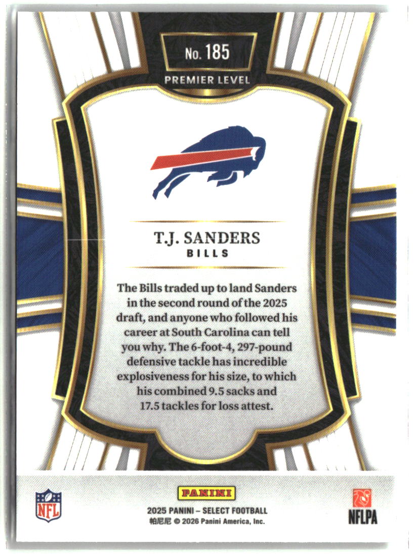TJ Sanders 2025 Panini Select #185