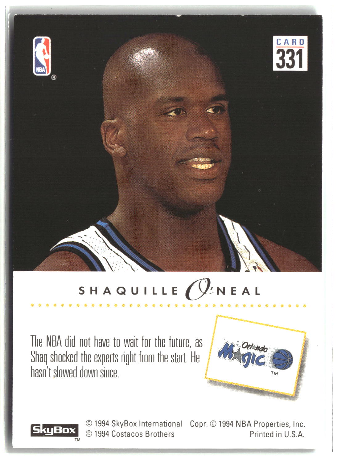 Shaquille O'Neal 1993-94 SkyBox Premium #331