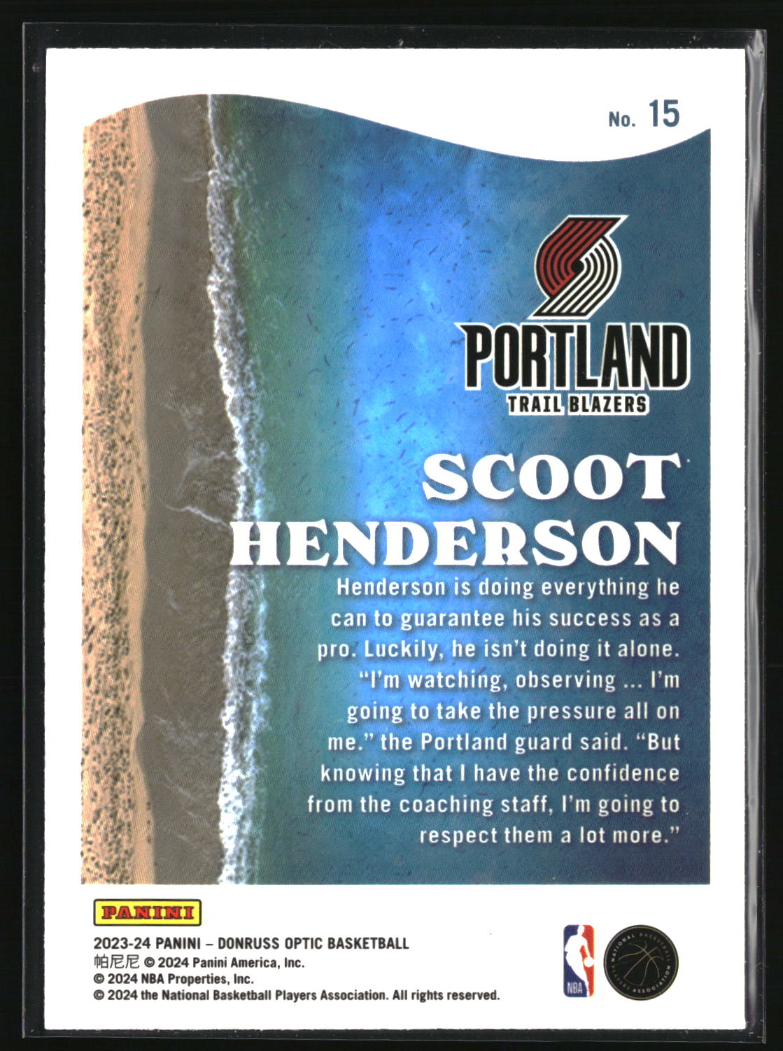 Scoot Henderson 2023-24 Donruss Optic Splash #15