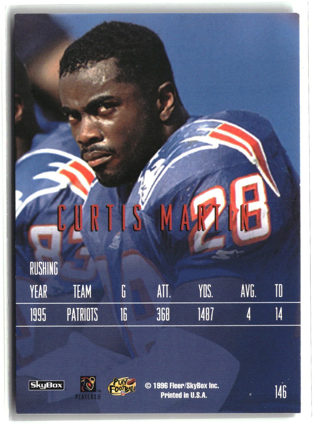 Curtis Martin 1996 SkyBox Impact Rookies #146