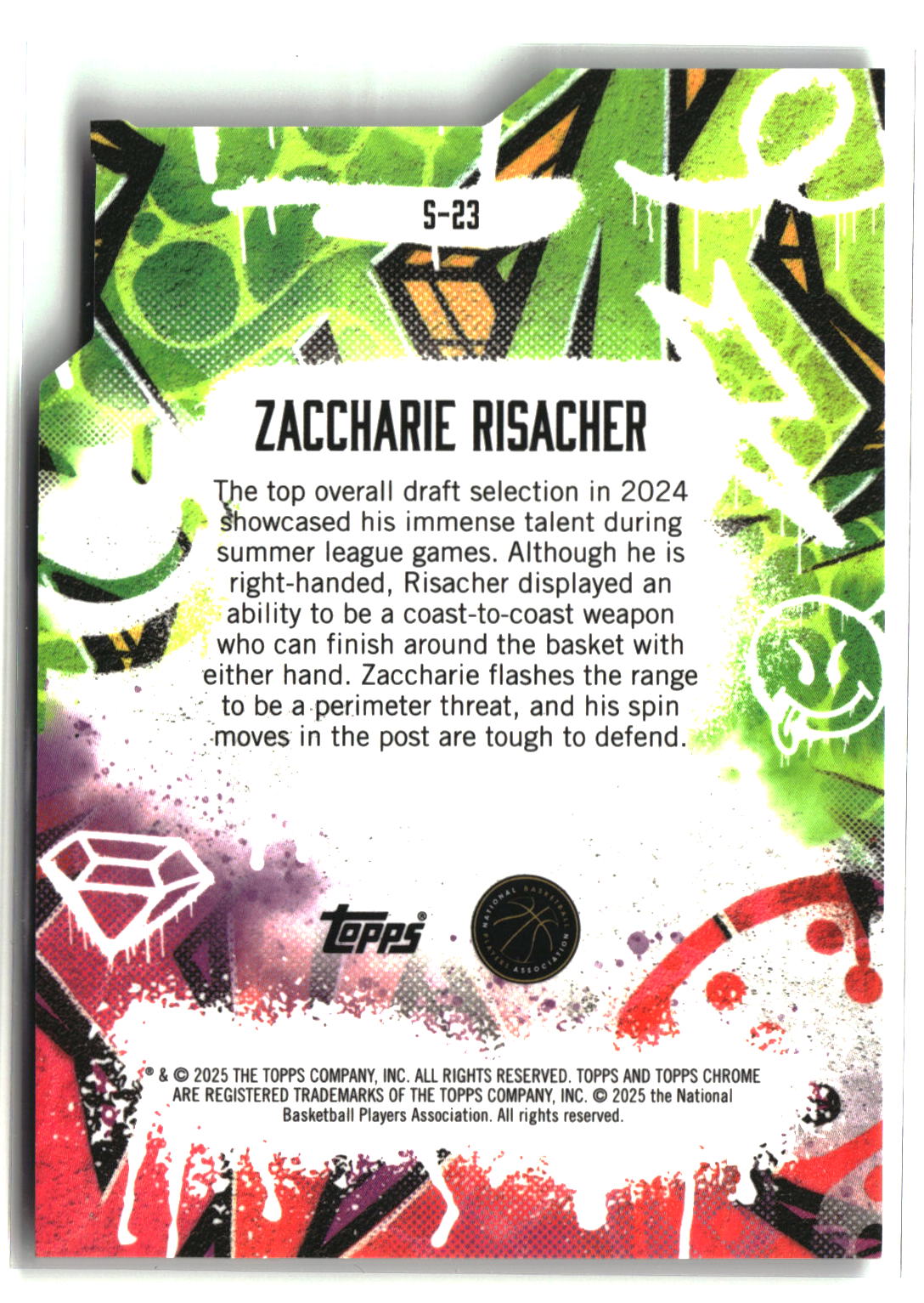 Zaccharie Risacher 2024-25 Finest Showstoppers Blue Refractor #S-23 #/150
