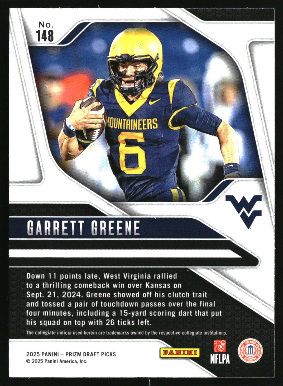 Garrett Greene 2025 Panini Prizm Draft Picks #148