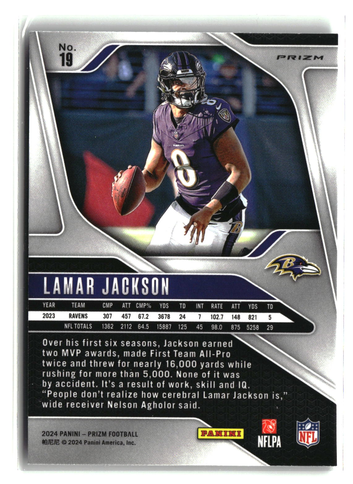 Lamar Jackson 2024 Panini Prizm Silver #19