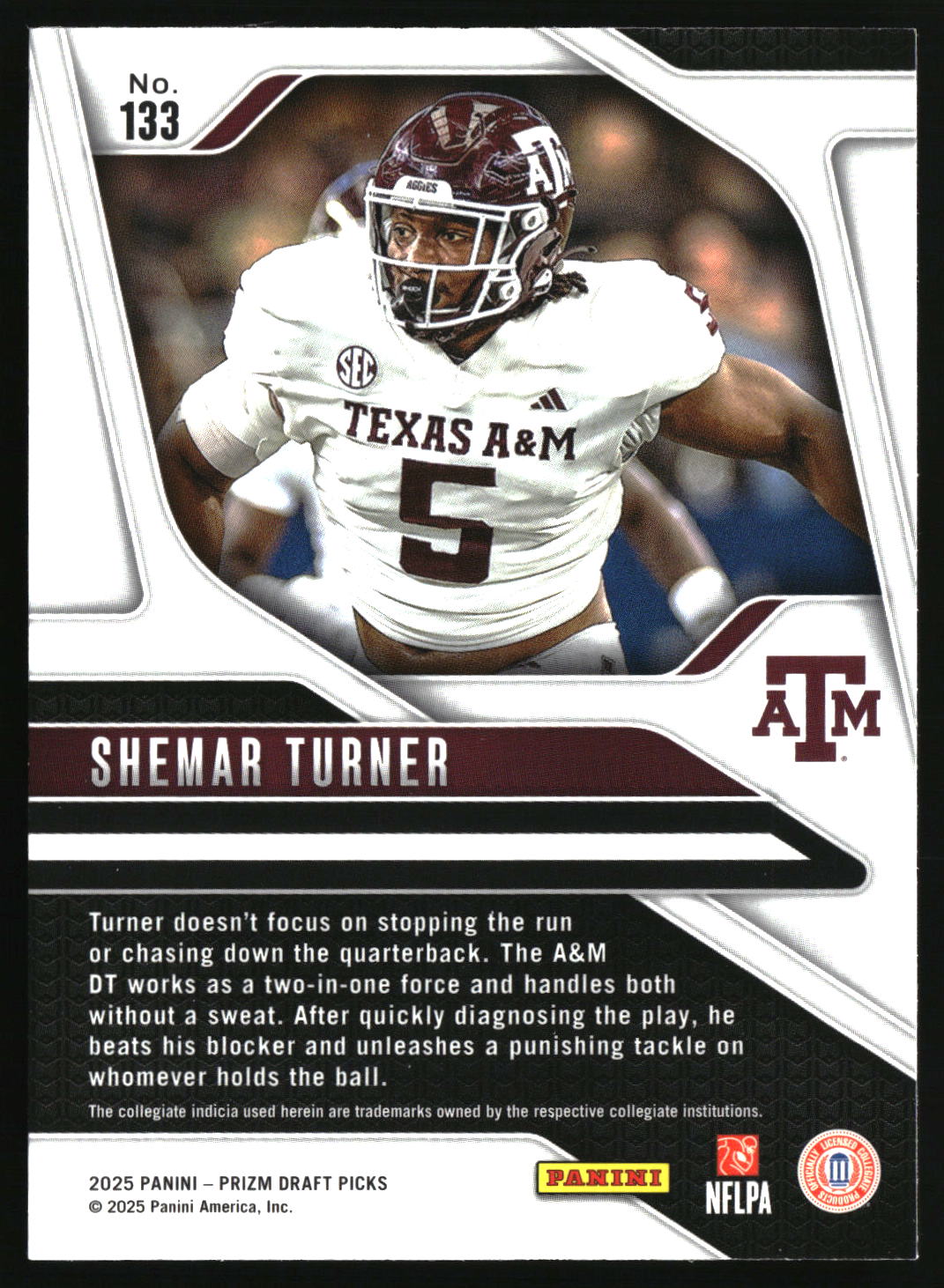 Shemar Turner 2025 Panini Prizm Draft Picks #133