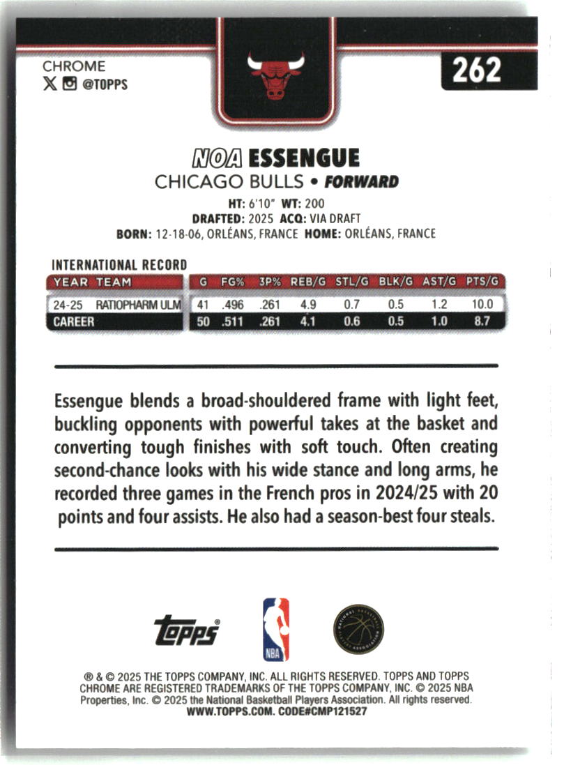 Noa Essengue 2025-26 Topps Chrome #262
