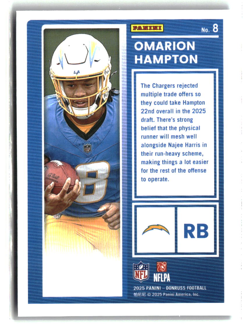 Omarion Hampton 2025 Donruss The Rookies #8