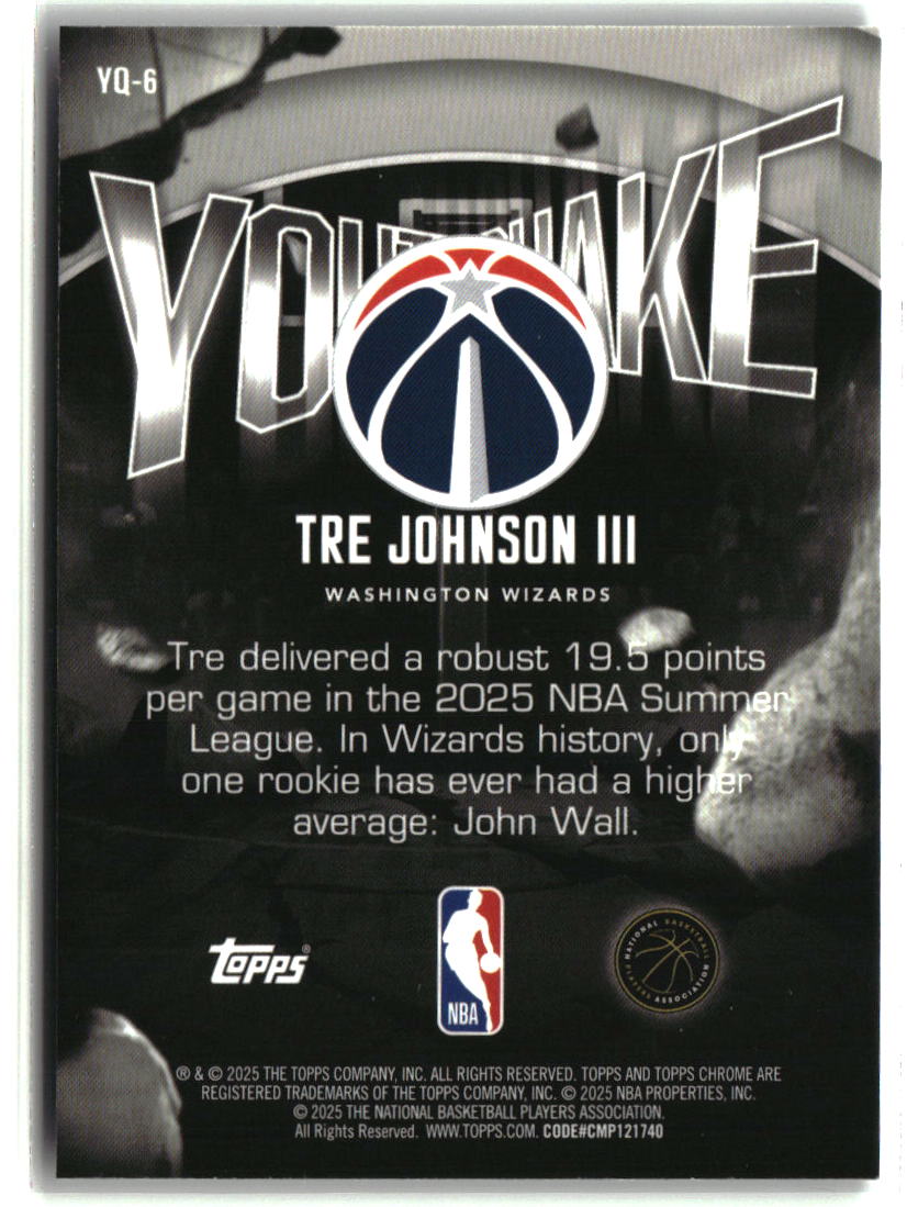Tre Johnson III 2025-26 Topps Chrome Youthquake #YQ-6