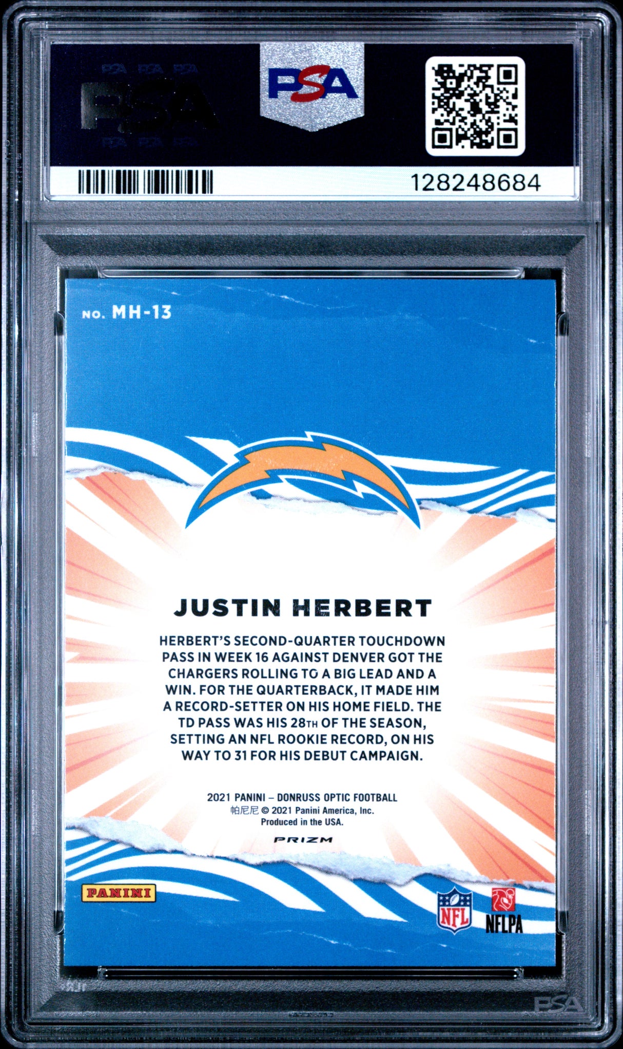 Justin Herbert 2021 Panini Donruss Optic My House! #MH13 PSA 9
