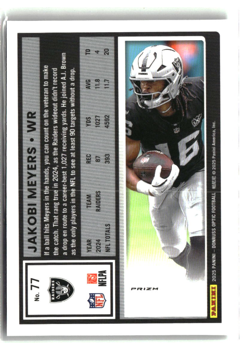 Jakobi Meyers 2025 Donruss Optic Holo #77