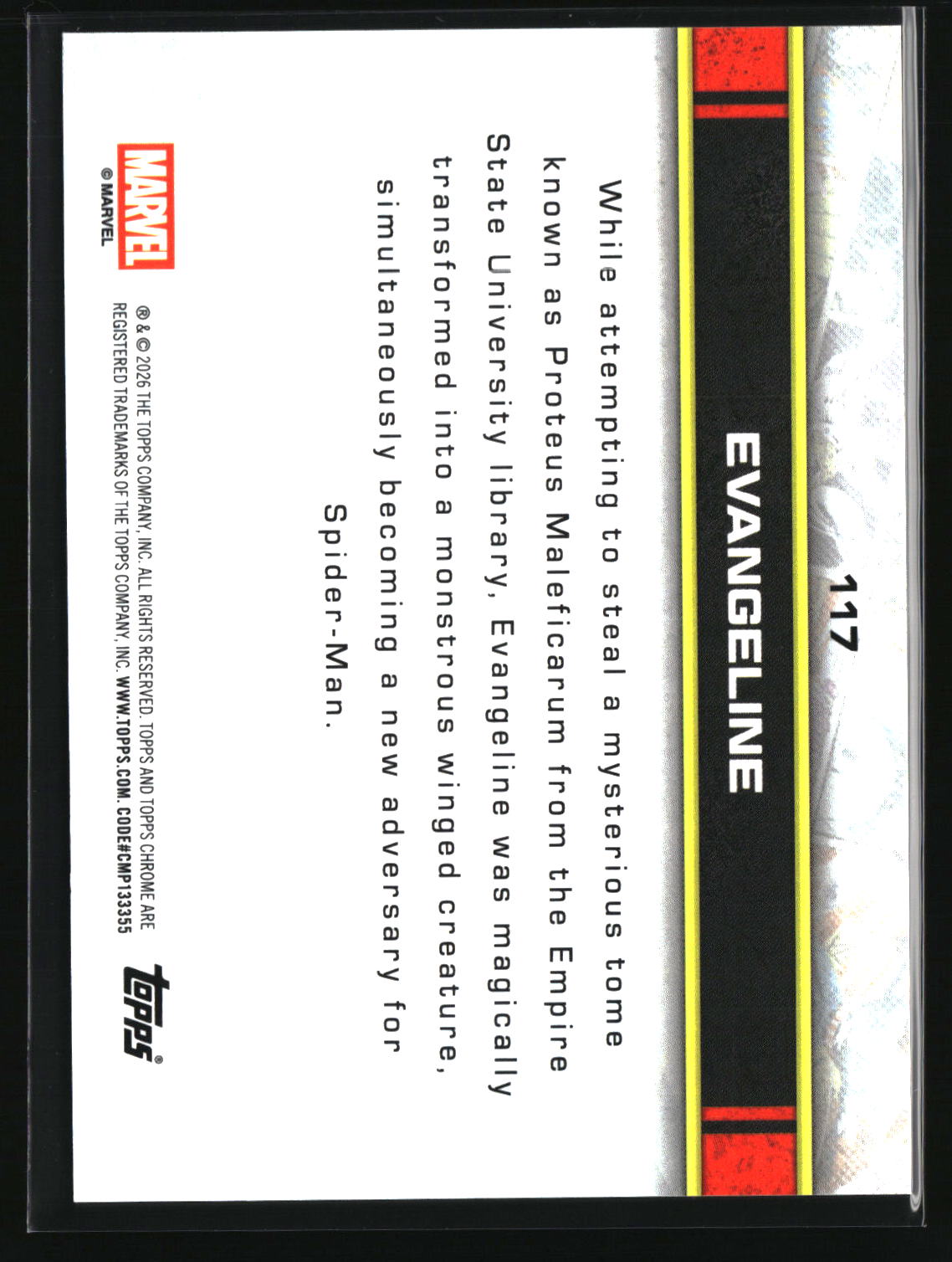Evangeline Whedon 2026 Topps Chrome Marvel Comics Yellow Refractors #117 #/275