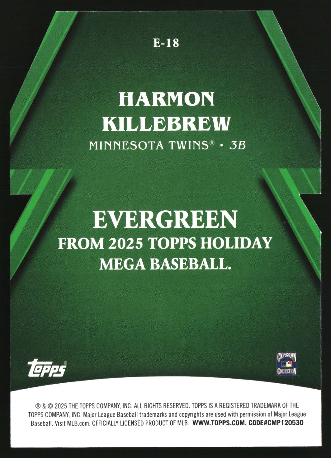 Harmon Killebrew 2025 Topps Holiday Evergreen #E-18