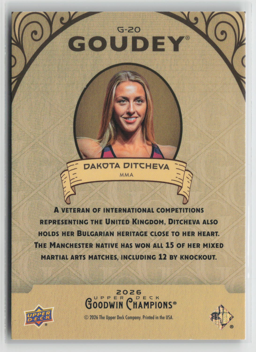 Dakota Ditcheva 2026 Upper Deck Goodwin Champions Goudey #G-20