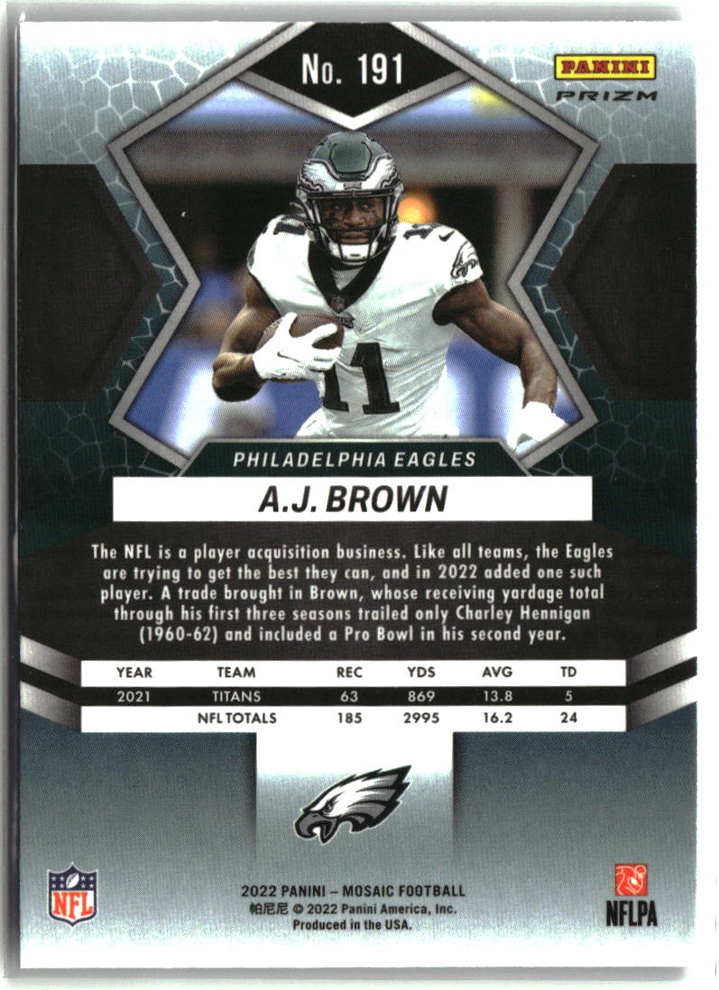 A.J. Brown 2022 Panini Mosaic Silver #191