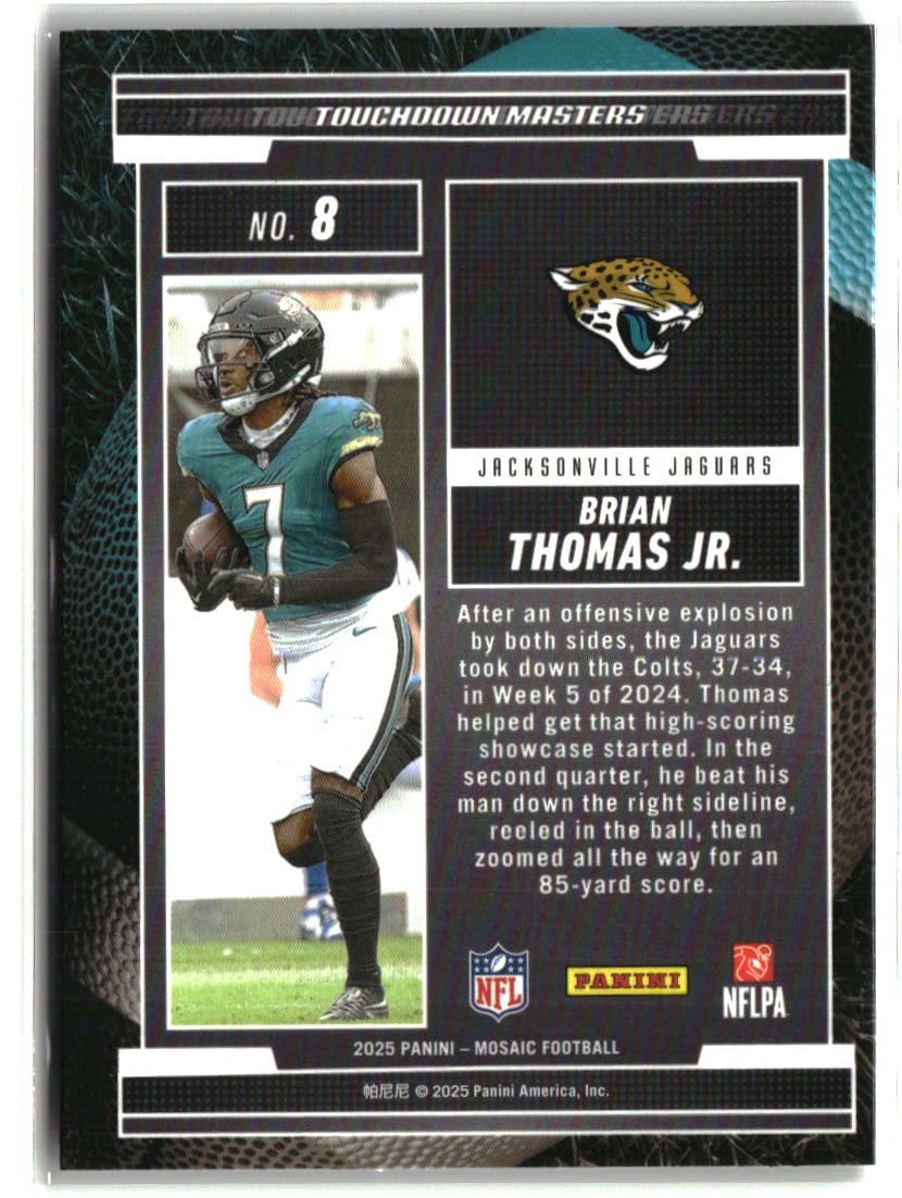 Brian Thomas Jr. 2025 Panini Mosaic Touchdown Masters #8