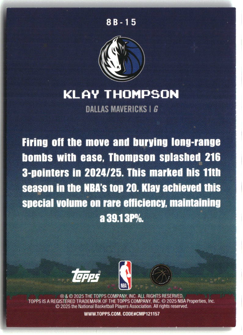 Klay Thompson 2025-26 Topps 8-Bit Ballers #8B-15
