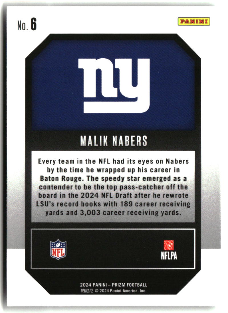 Malik Nabers 2024 Panini Prizm - Emergent #6