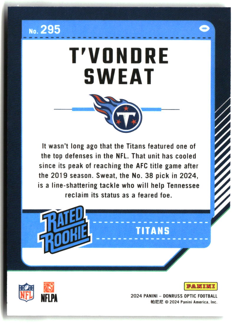 T'Vondre Sweat 2024 Donruss Optic #295