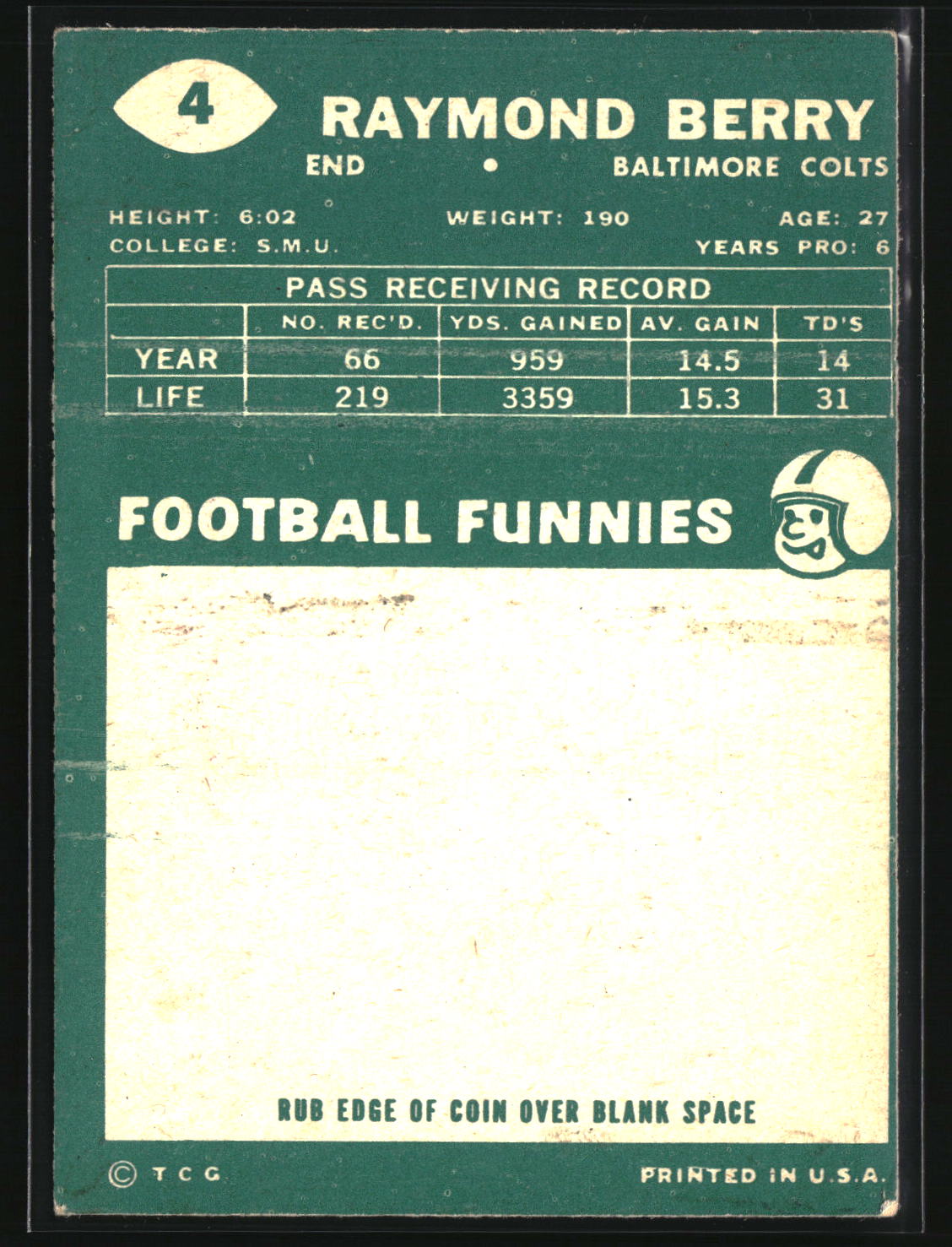 Ray Berry 1960 Topps #4
