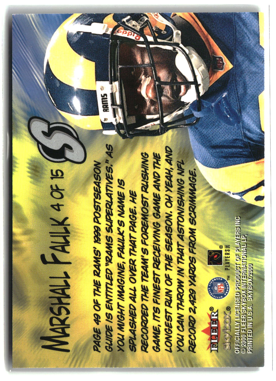 Marshall Faulk 2000 SkyBox Superlatives #4 S